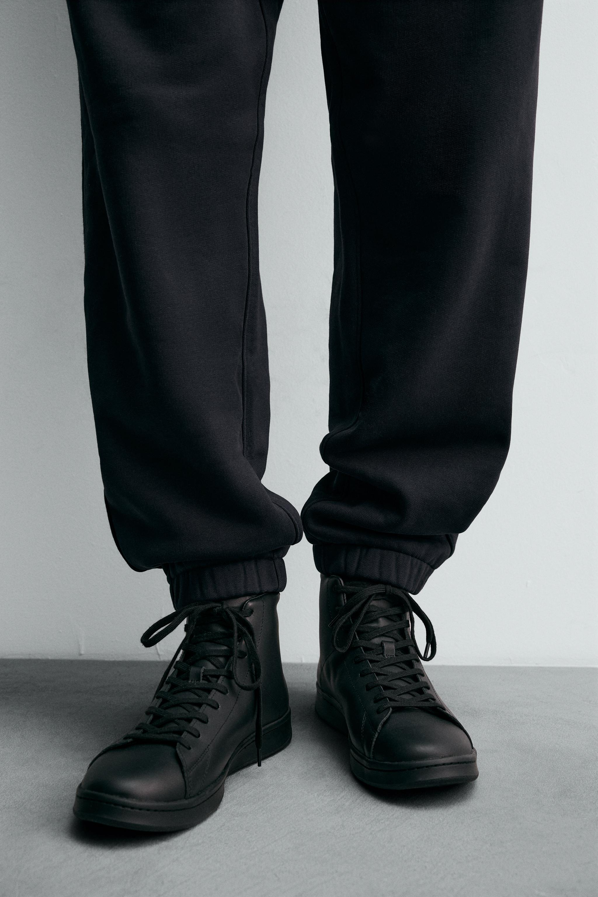 LEATHER HIGH-TOP SNEAKERS